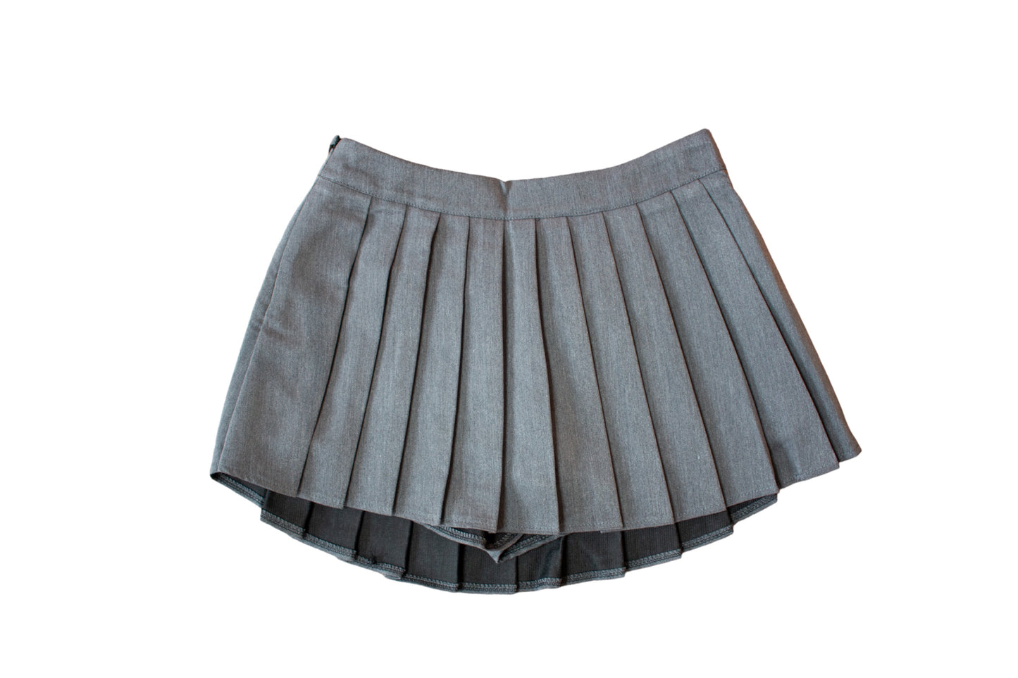 Pleated Mini Skirt Grey
