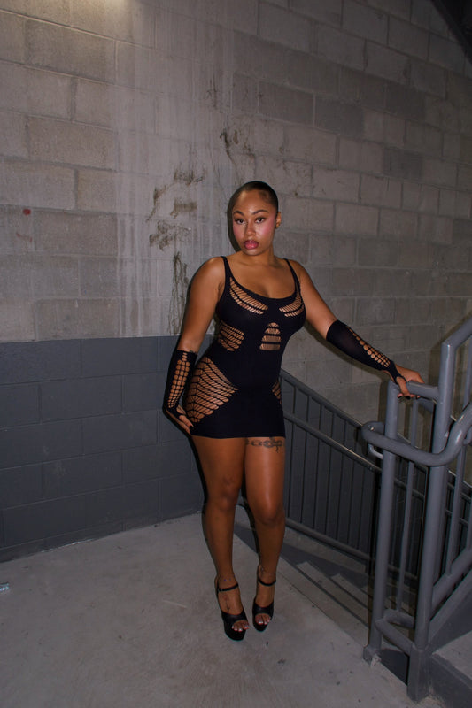 Hollow Out Mini Dress